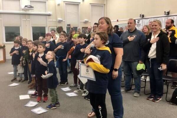 Junior Police Academy cadets learn about the OOB police department