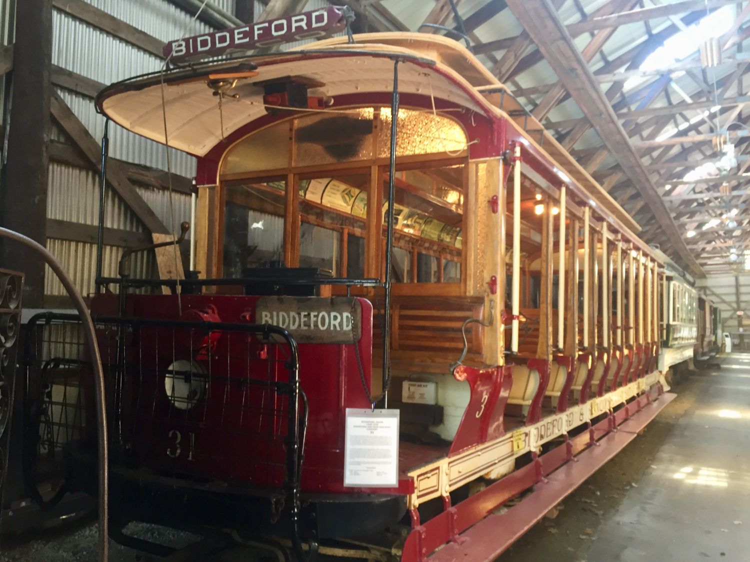 Biddeford Saco Trolley on display at Kennebunkport museum